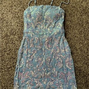 Windsor Sequin Open Back Dress | Medium
